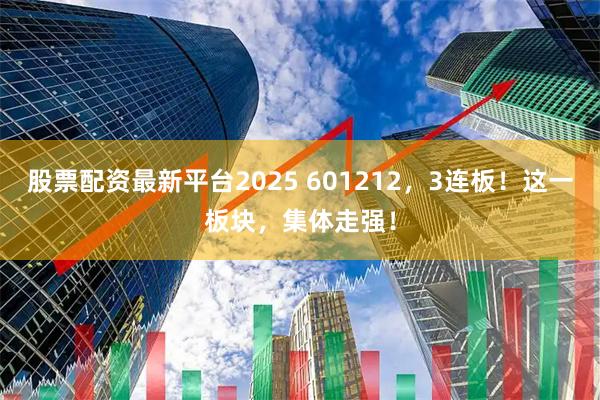 股票配资最新平台2025 601212，3连板！这一板块，集体走强！